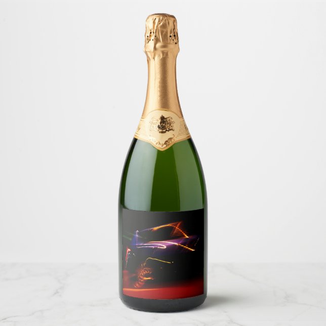 purple car dance sparkling wine label (Front)