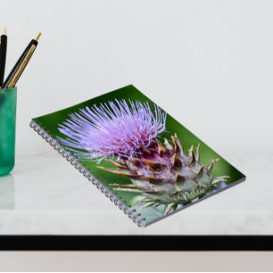 Purple Cardoon Thistle Floral Notebook