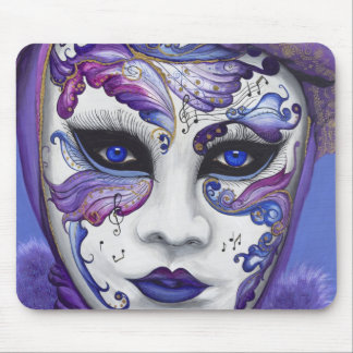 Purple Carnival Mask by PSOVART Mouse Pad