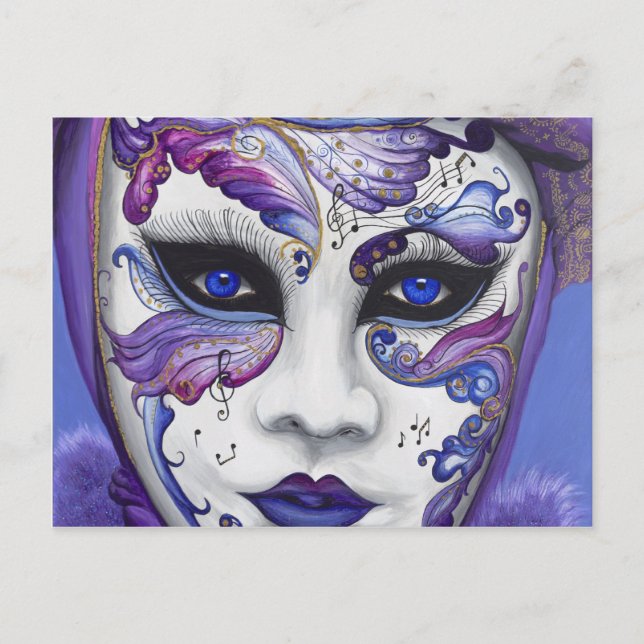Purple Carnival Mask by PSOVART Postcard (Front)