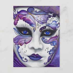 Purple Carnival Mask by PSOVART Postcard