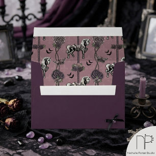 Purple Carousel Skeleton Horse Envelope