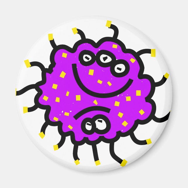 Purple Cartoon Germ Magnet (Front)