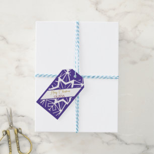 Purple Carved Christmas Ornaments Gift Tags
