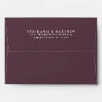 Purple Cassis Wedding Chic Return Address Elegant