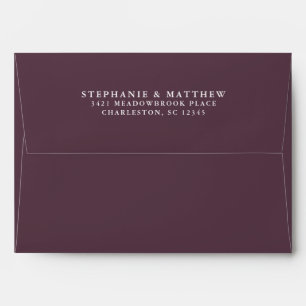 Purple Cassis Wedding Chic Return Address Elegant Envelope