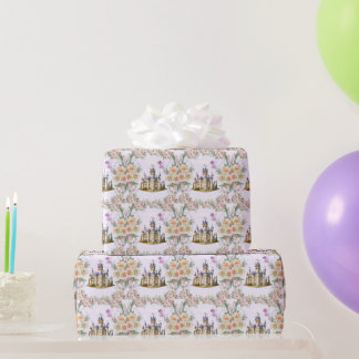 Purple castle Fairytale theme  Wrapping Paper