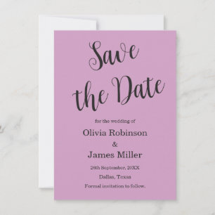 Purple Casual Wedding Save The Date