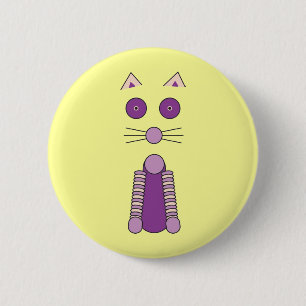 Purple CAT 6 Cm Round Badge