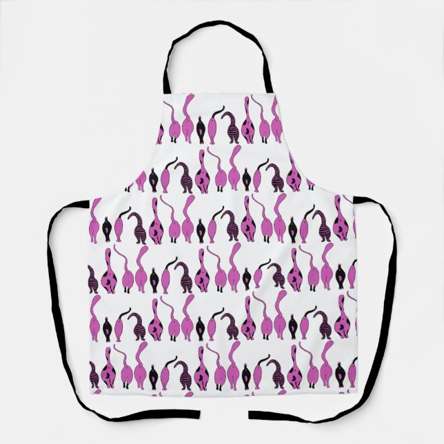 Purple Cat Butt Pattern Apron (Front)