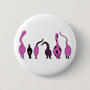 Purple Cat Butts 6 Cm Round Badge