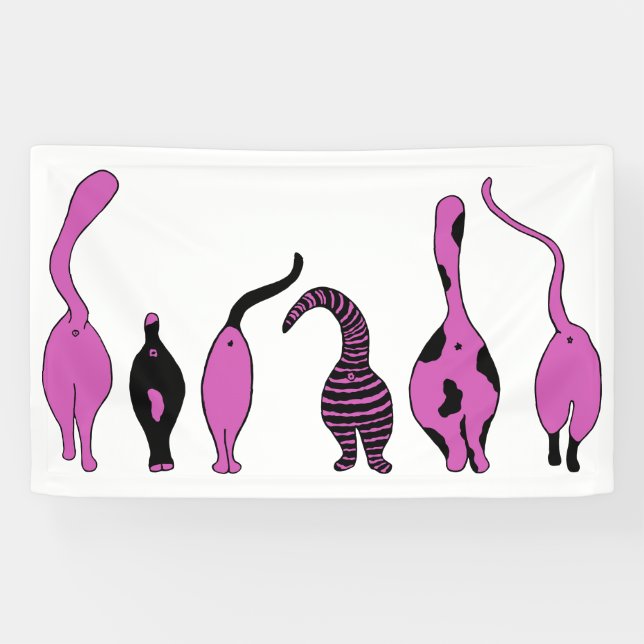 Purple Cat Butts Banner (Horizontal)