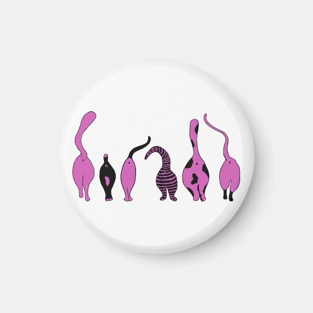 Purple Cat Butts Magnet (Front)