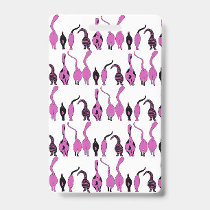 Purple Cat Butts Pattern ID Badge