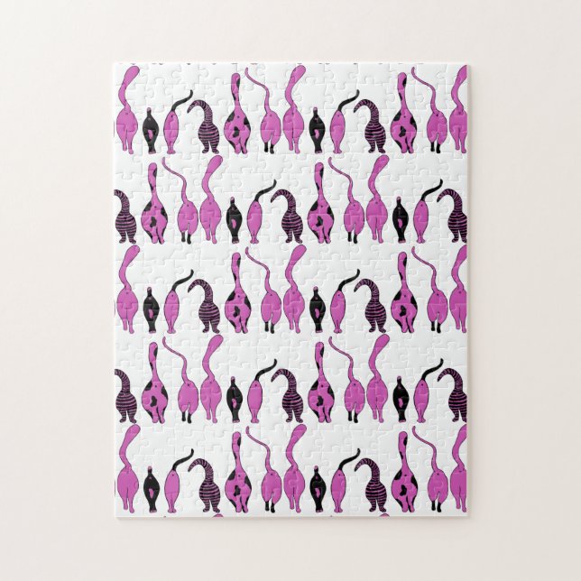 Purple Cat Butts Pattern Jigsaw Puzzle (Vertical)