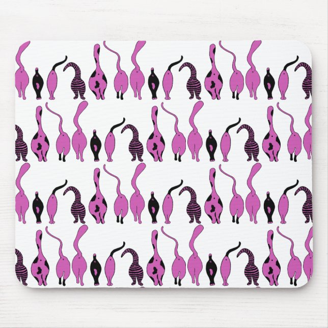 Purple Cat Butts Pattern Mouse Pad (Front)