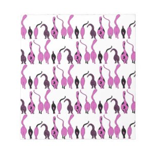 Purple Cat Butts Pattern Notepad
