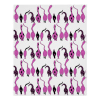 Purple Cat Butts Pattern