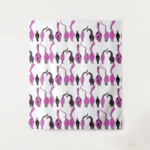 Purple Cat Butts Pattern Tapestry