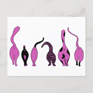 Purple Cat Butts Postcard
