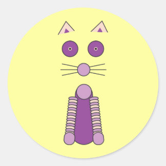 Purple CAT Classic Round Sticker