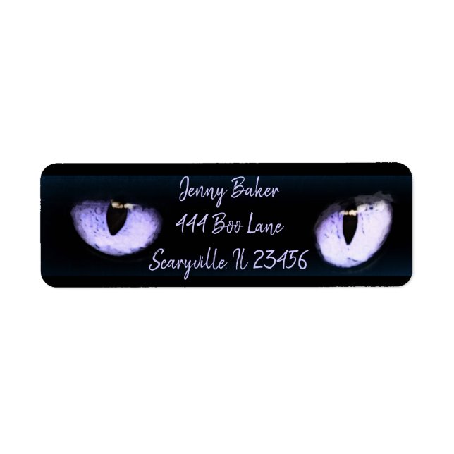 Purple Cat Eyes Halloween Spooky Black (Front)