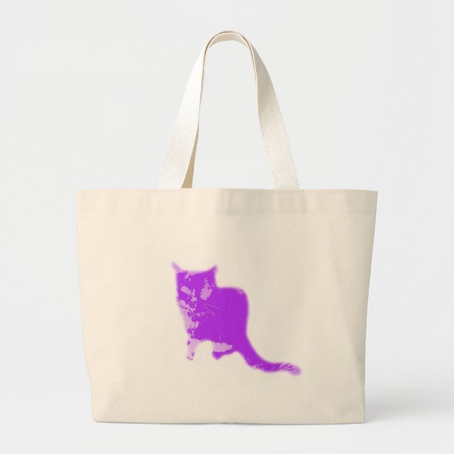 PURPLE CAT LARGE TOTE BAG (Front)