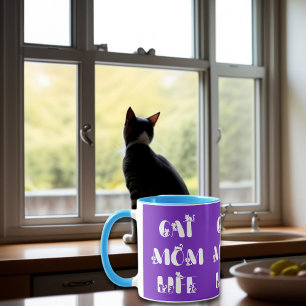 Purple Cat Mum Life Cute Typography Mother's Day Mug