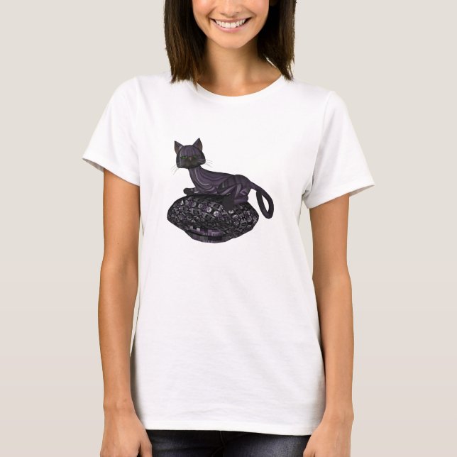 Purple Cat Napping T-Shirt (Front)