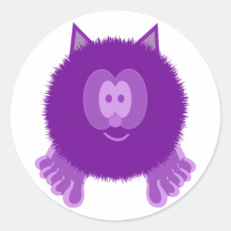 Purple Cat Pom Pom Pal Stickers