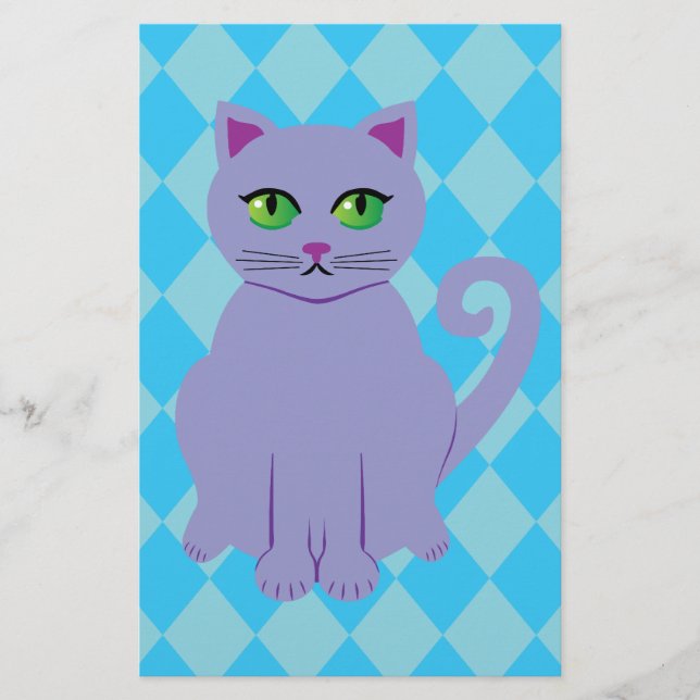 Purple Cat Stationery (Front)