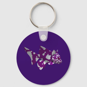 Purple Catfish Key Ring