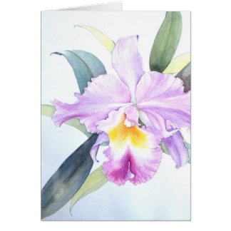 Purple Cattleya Orchid Card (5" X 7")