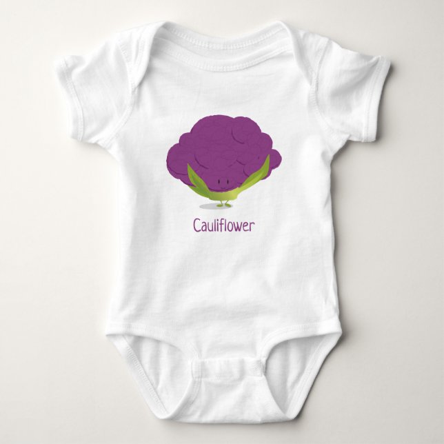 Purple Cauliflower character | Baby Bodysuit (Front)