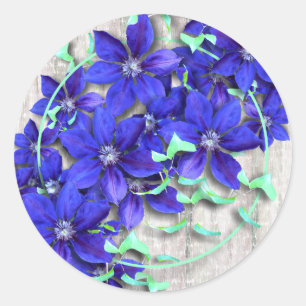 Purple Celebration Clematis Flowers Stickers