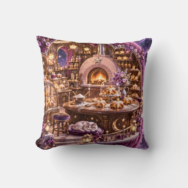 Purple Celestial Bakery Sleeping Cat Cushion (Front)