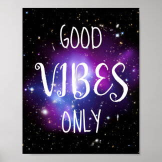 Purple Celestial Good Vibes Only Poster