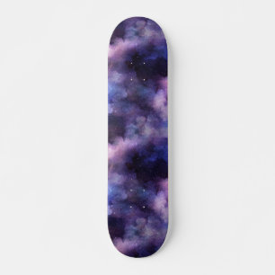 Purple Celestial Space Galaxy Night Sky Skateboard