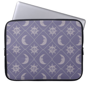 Purple Celestial Sun And Moon Laptop Sleeve