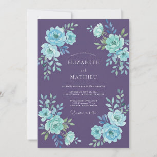 Purple Celestial Winter Wedding Invitation