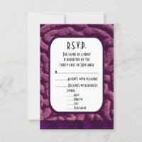 Purple celtic knot modern wedding R.S.V.P