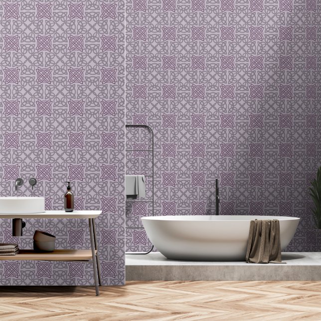 Purple Celtic Knot Pattern Wallpaper (Bathroom)