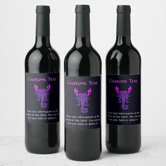 Purple Celtic Knot Scorpion Wine Label (Bottles)