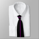 Purple Centred Thin Vertical Line on Black Tie<br><div class="desc">Purple Centred Thin Vertical Line on Black</div>