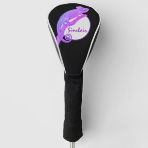 Purple Chameleon with Circle Personalised Golf Head Cover