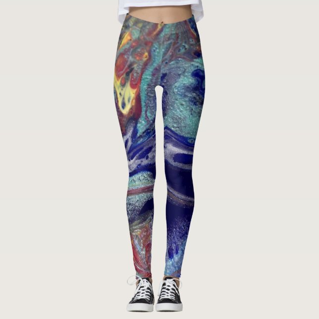 Purple chaos colours leggings (Front)