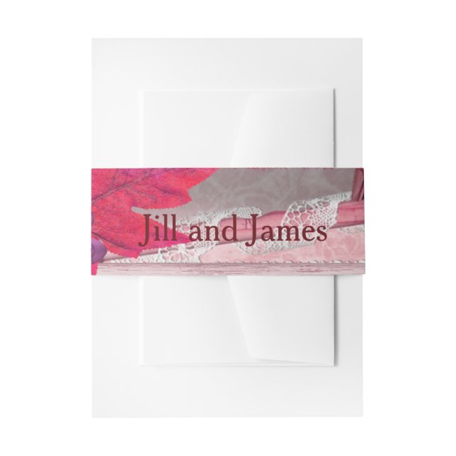 Purple Charming Wedding Invitation Belly Band (Front Example)