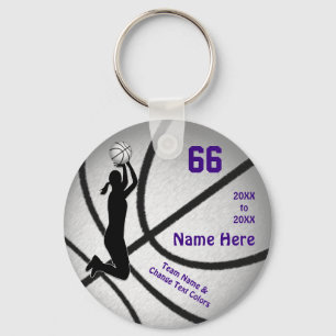 Purple Cheap Basketball Team Gifts for Girls Key Ring