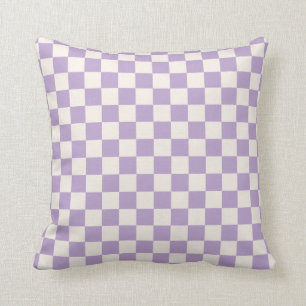 Purple Check, Chequerboard Pattern, Chequered Cushion