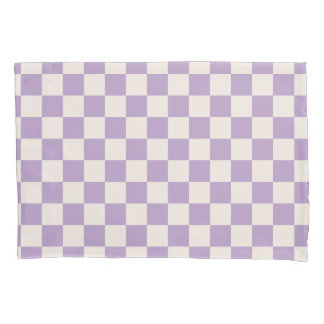 Purple Check, Chequerboard Pattern, Chequered Pillowcase